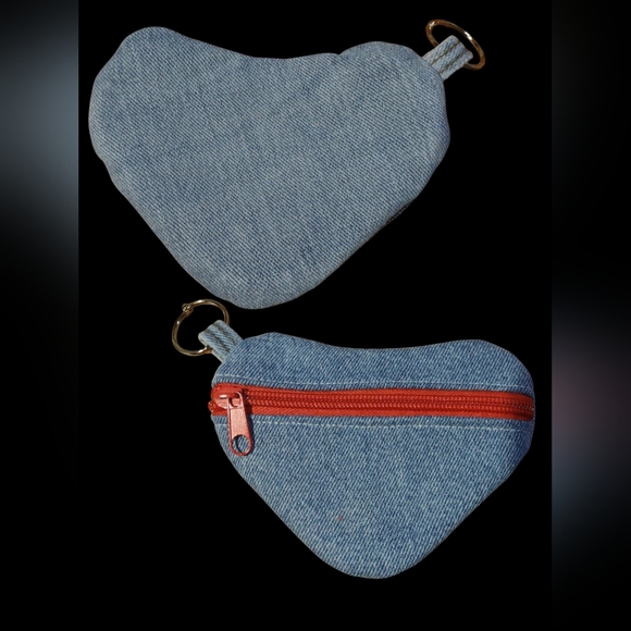 Handbags - Handmade Upcycled Denim Heart-shape Purse 1